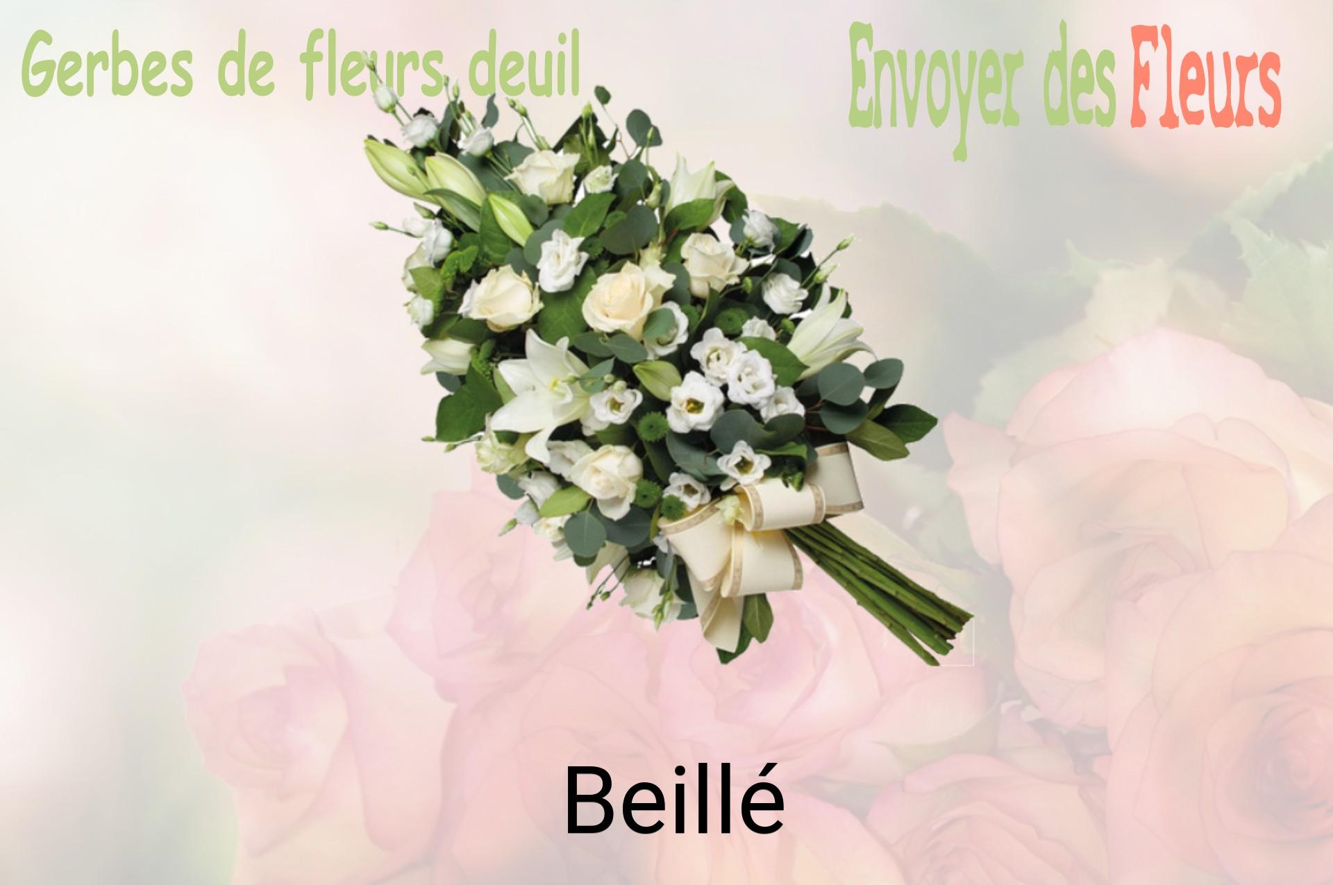 Gerbe de fleurs de deuil livrée à Beillé